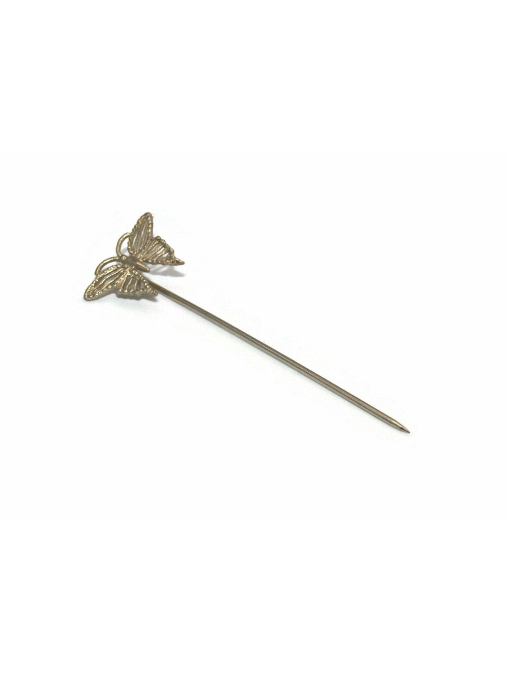 Vintage Silver Tone Butterfly Stick Pin, Hat Pin.